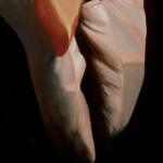 Close up of Ballerina in Repose With Tiara, Oil painting by Cindy Corrigan