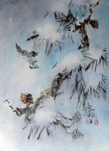 Sumi` painting by Jane Grace Taylor, Art Stop instructor