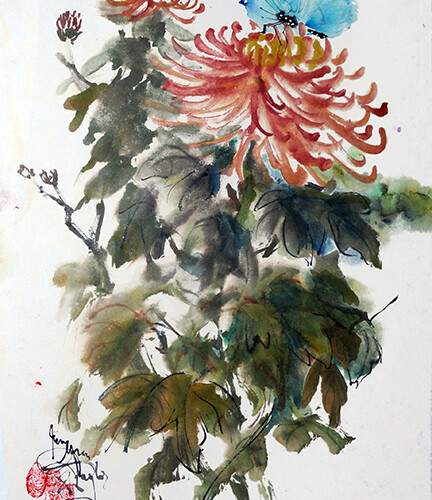 Sumi` painting by Jane Grace Taylor, Art Stop instructor